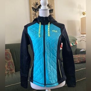 FILA sport blue and black hooded zip up